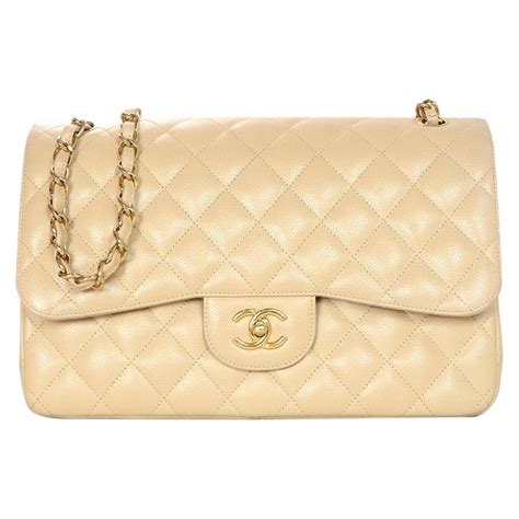 chanel beige clair jumbo|Chanel Caviar Quilted Jumbo Double Flap Beige Clair.